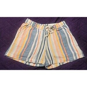 Natural Reflections Shorts Womens Sz XS Pastel Stripe Cotton NWT Drawstring